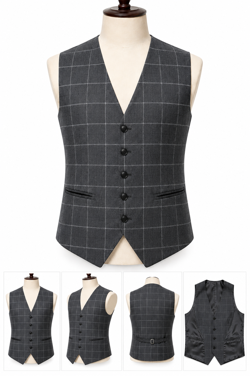 Men's Tailored Checked Waistcoat